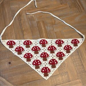 Crochet Open Knit Mushroom Head Bandana | Cottagecore Headwear | Goblincore